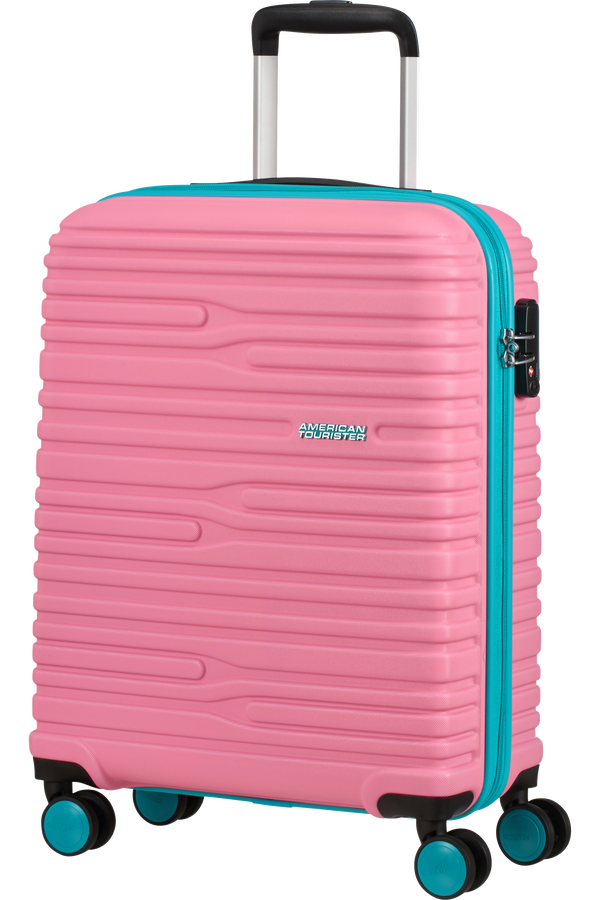 American Tourister Wavestream Spinner 55/20 Tsa  Pink/Turquoise