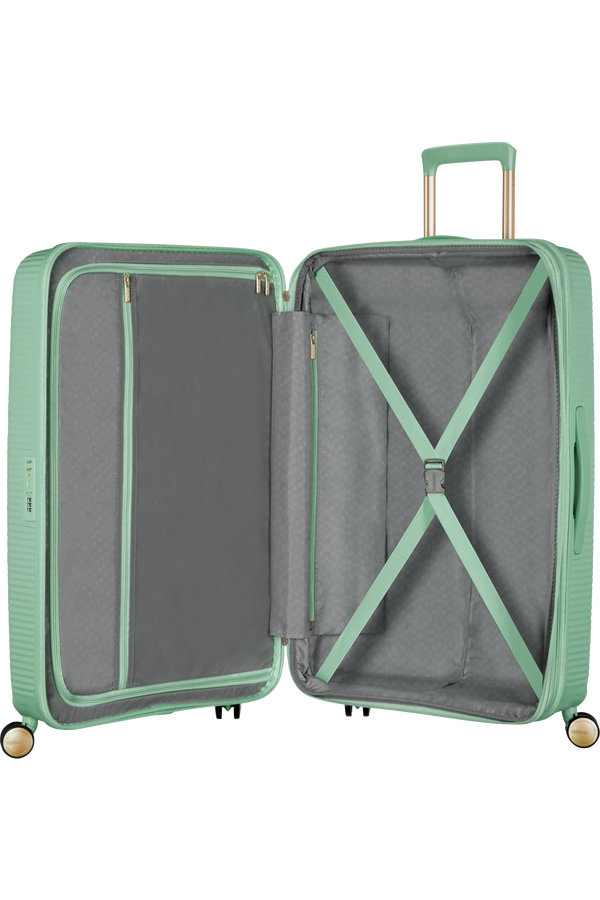 American Tourister Soundbox Spinner TSA Expandable 77cm  Almond Green/Gold American Tourister Soundbox Spinner TSA Expandable 77cm  Almond Green/Gold
