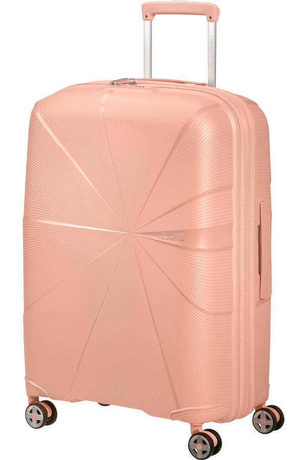 American Tourister StarVibe Spinner Expandable TSA 67cm  Metallic Peach
