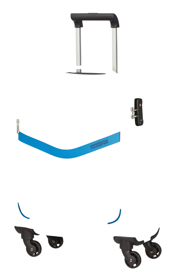 American Tourister Springwave Spinner TSA  Dark Blue/Light Blue