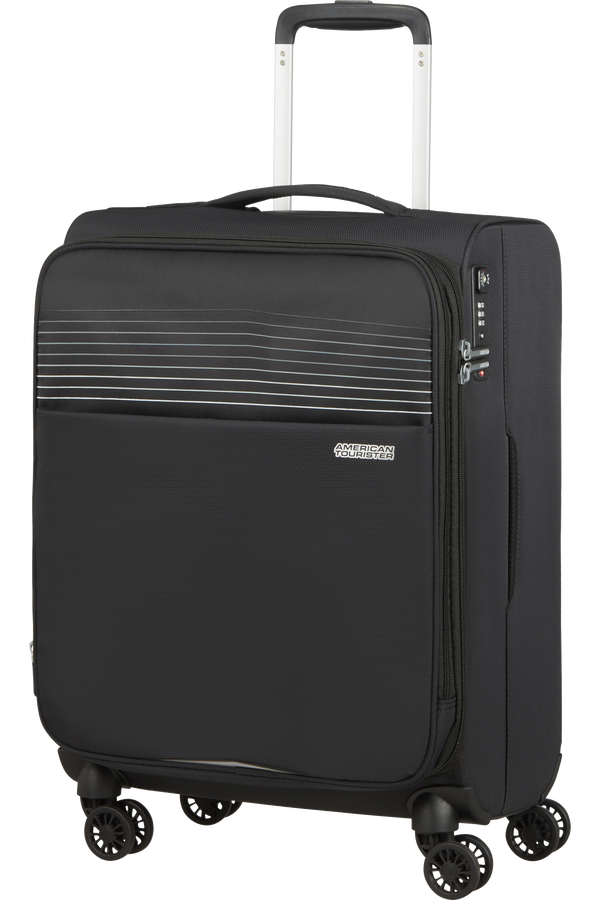 American Tourister Lite Ray Spinner TSA Expandable 55cm  Jet Black