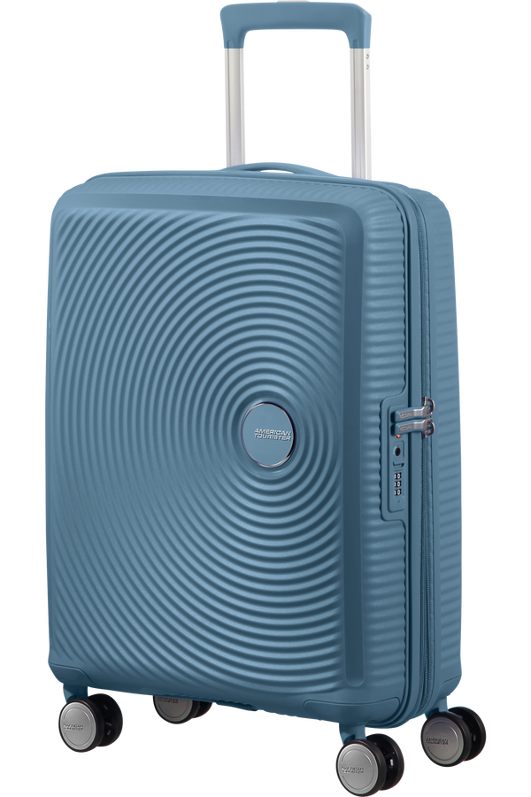 American Tourister Soundbox Spinner Expandable 55cm  Stone Blue