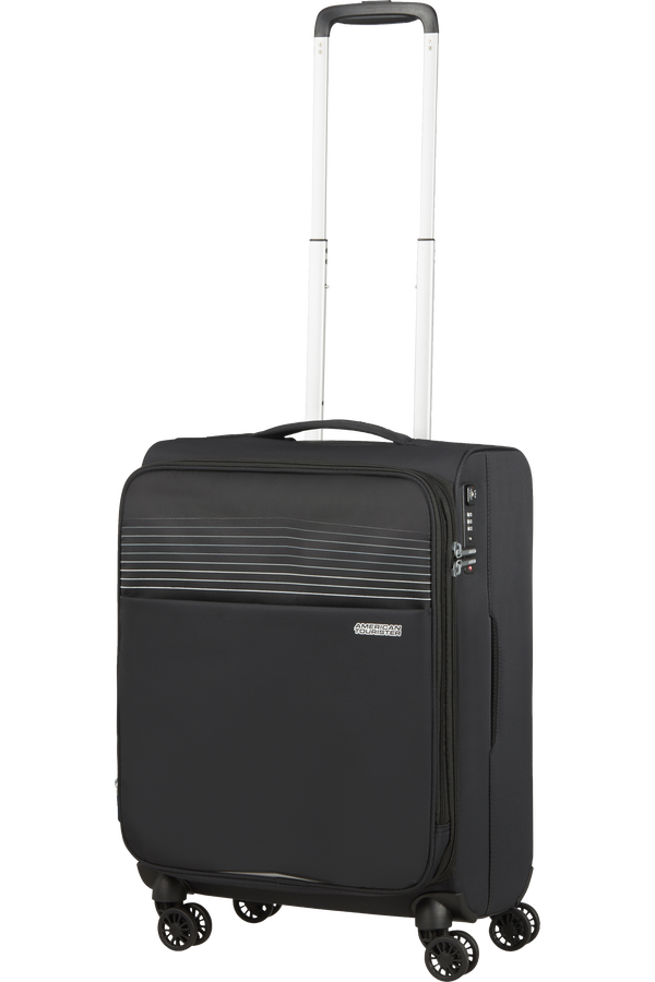 American Tourister Lite Ray Spinner TSA Expandable 55cm  Jet Black