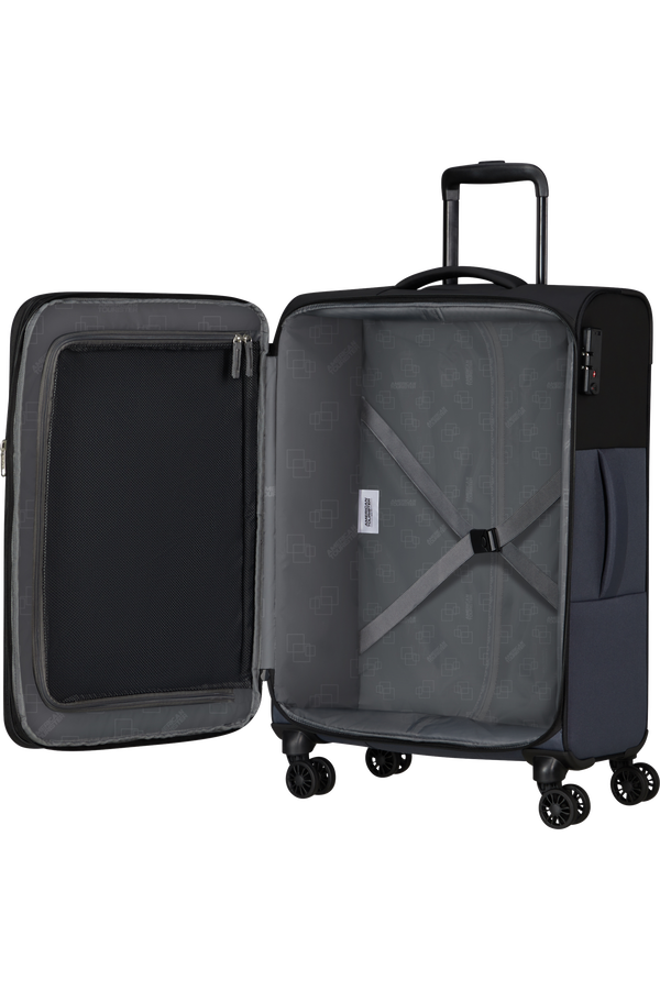American Tourister Daring Dash Spinner Expandable TSA M  Black/Grey American Tourister Daring Dash Spinner Expandable TSA M  Black/Grey