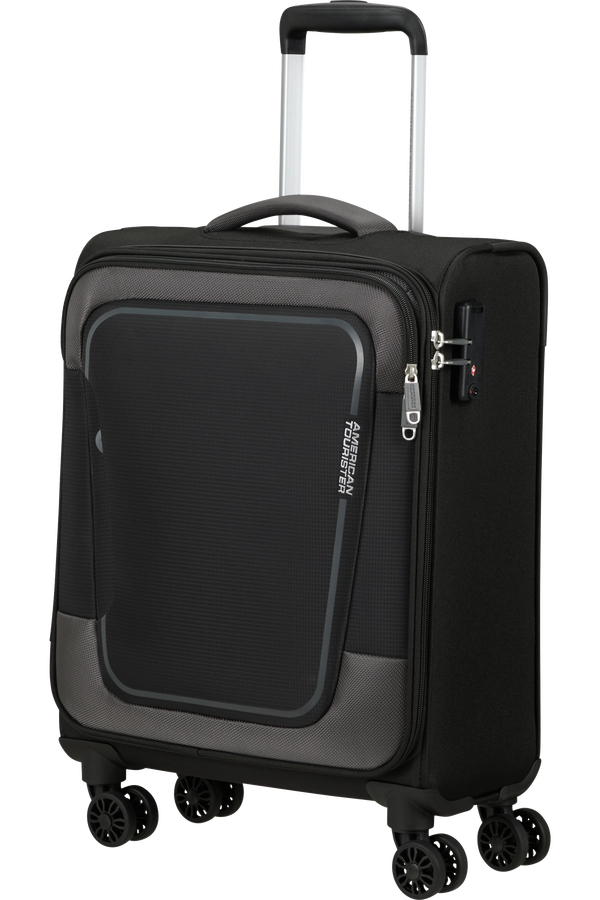 American Tourister Pulsonic Spinner Expandable 55cm  Asphalt Black American Tourister Pulsonic Spinner Expandable 55cm  Asphalt Black