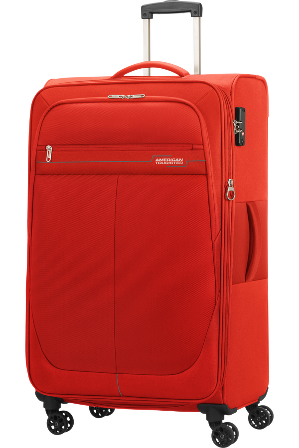 American Tourister Deep Dive Spinner Expandable TSA L  Red/Grey