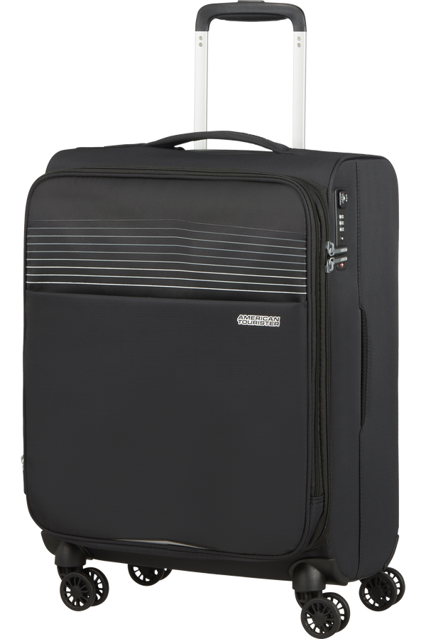American Tourister Lite Ray Spinner TSA Expandable 55cm  Jet Black