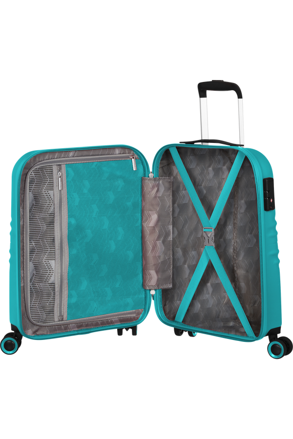 American Tourister Wavetwister Spinner TSA 55cm  Aqua Turquoise