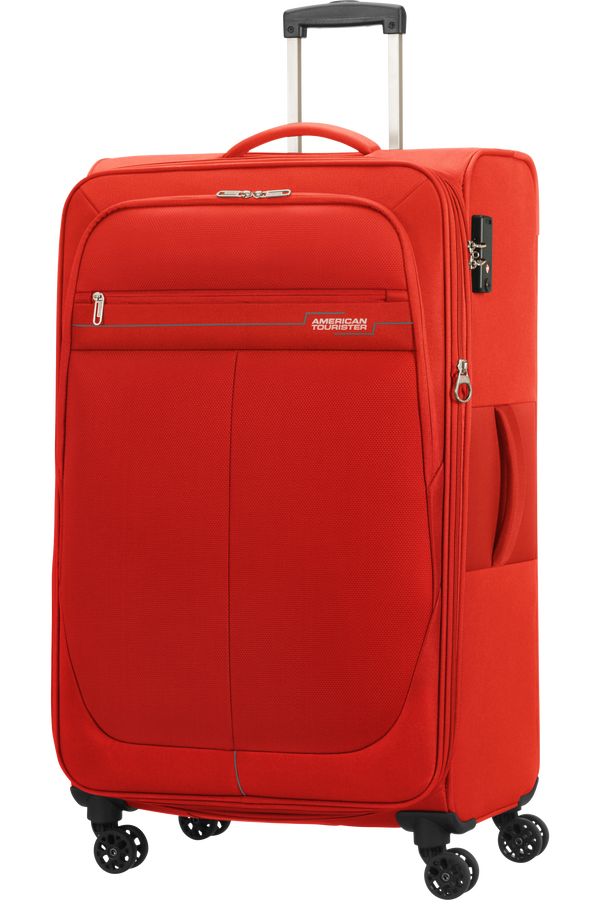 American Tourister Deep Dive Spinner Expandable TSA L  Red/Grey