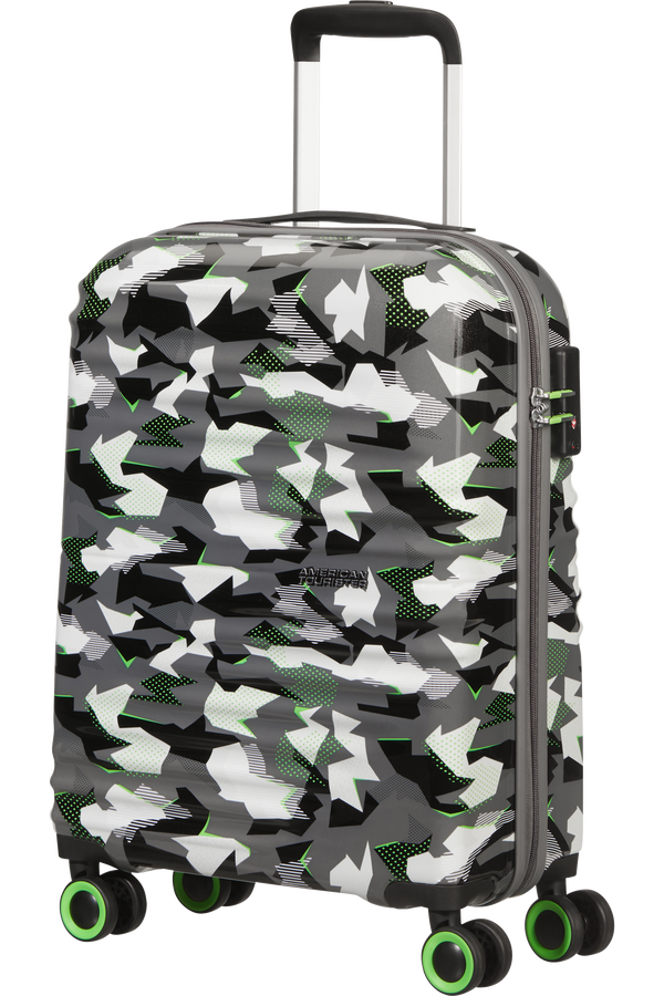 American Tourister Wavetwister Spinner TSA Print 55cm  Camo/Acid Green
