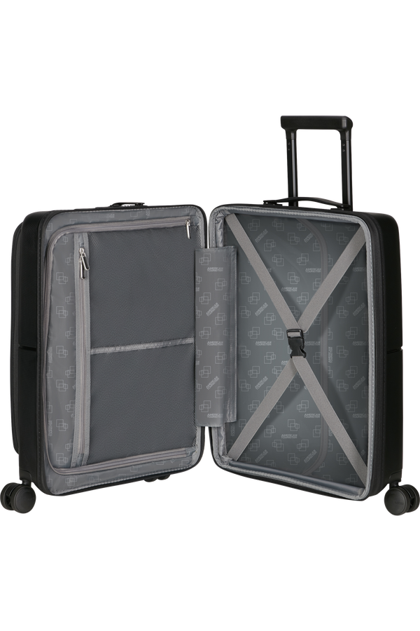 American Tourister DashPop Spinner Expandable Frontloader 55cm  True Black American Tourister DashPop Spinner Expandable Frontloader 55cm  True Black