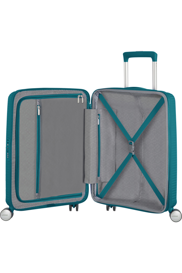 American Tourister Soundbox Spinner Expandable 55cm  Jade Green American Tourister Soundbox Spinner Expandable 55cm  Jade Green