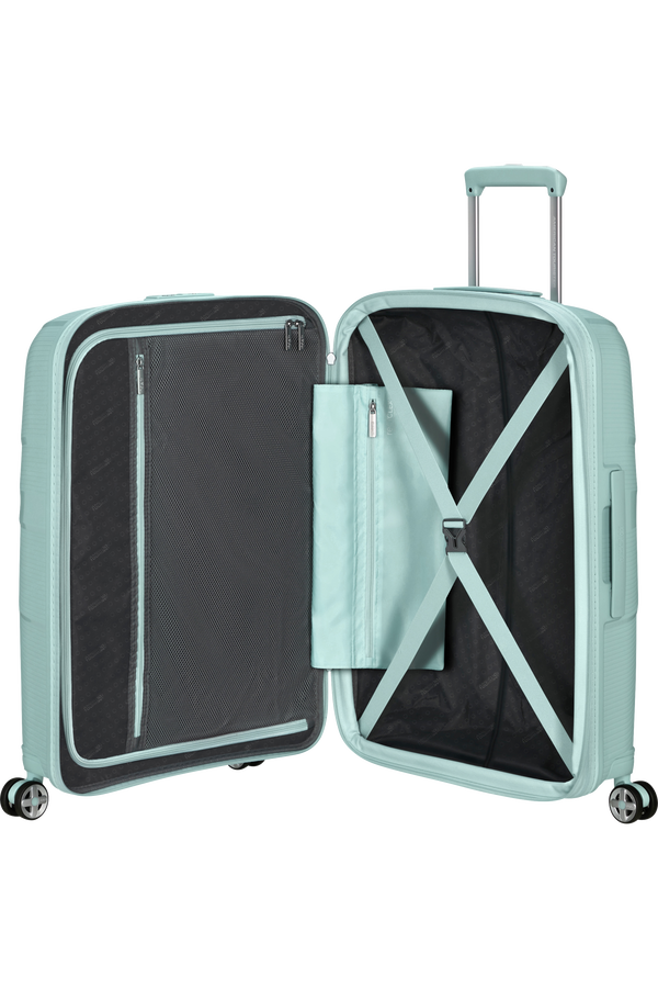 American Tourister StarVibe Spinner Expandable TSA 67cm  Metallic Surf Blue American Tourister StarVibe Spinner Expandable TSA 67cm  Metallic Surf Blue