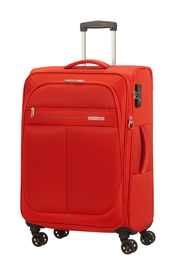 American Tourister Deep Dive Maleta Spinner Expansible (4 ruedas) M Red/Grey